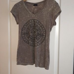 Acid Washed Sun & Moon Shirt